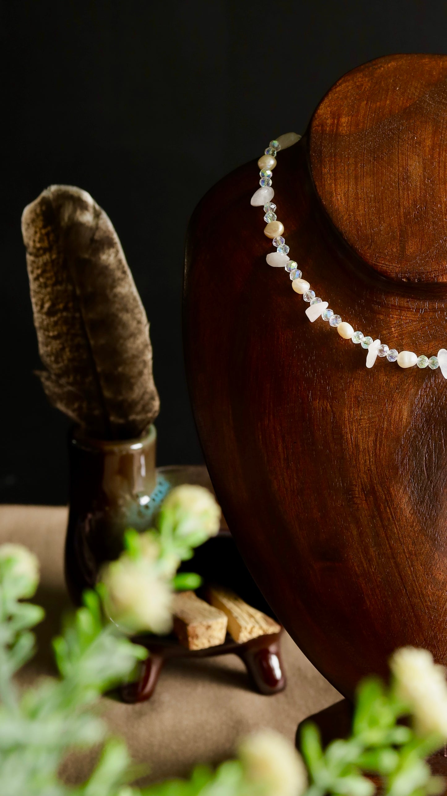 Collar Ritual de Belleza y Amor Propio – Perla y Cuarzo Rosa