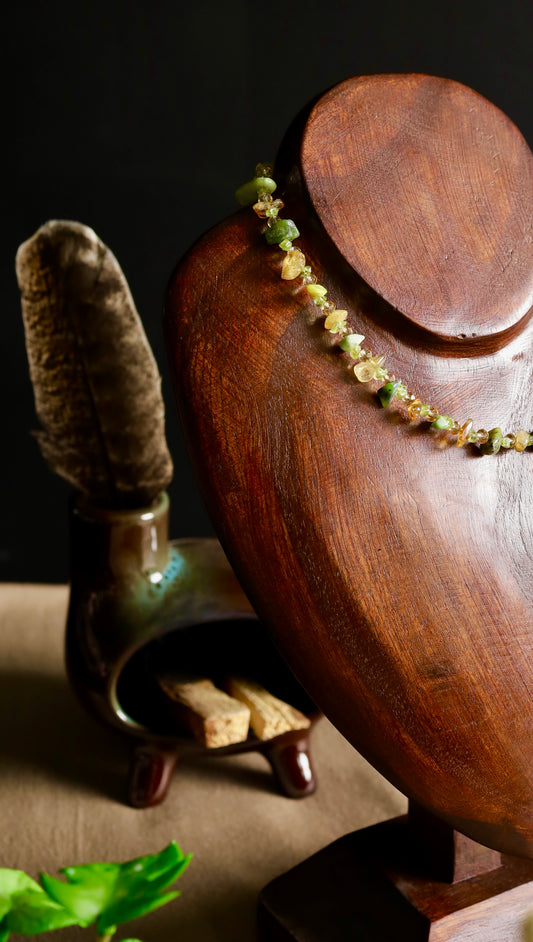 Collar Ritual de Abundancia y Prosperidad – Citrino, Peridoto y Serpentina