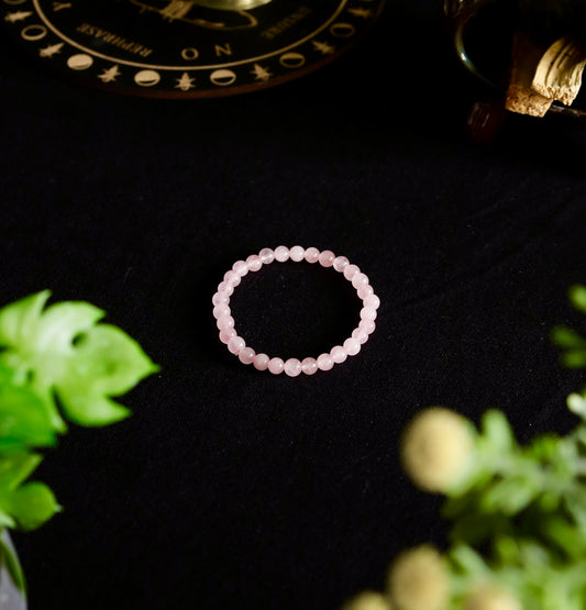Pulsera de cuarzo rosa (Piedras Pequeñas)